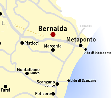 metaponto bernalda mappa